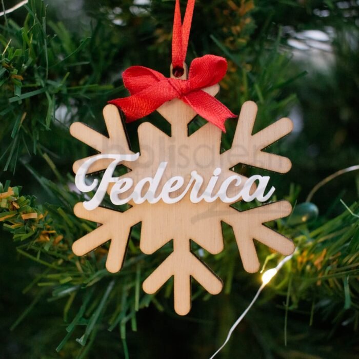 Decorazione fiocco di natale personalizzato 09 - immagine 1