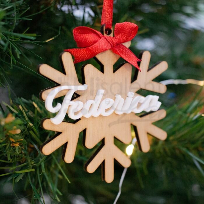 Decorazione fiocco di natale personalizzato 09 - immagine 2
