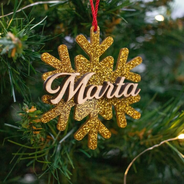 Decorazione fiocco di natale personalizzato 10 - immagine 2