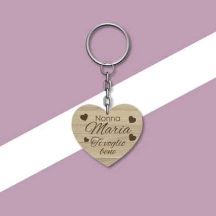 Portachiave Cuore in legno