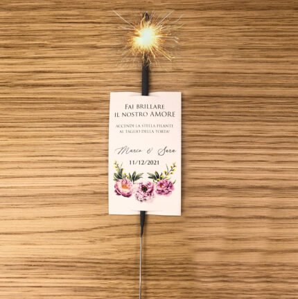 Scintille luminose con cartoncini personalizzati
