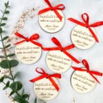 segnaposto in legno per cerimonie natalizie