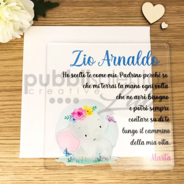 Targhetta Elefante Padrino e Madrina - immagine 4