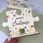 Segnatavolo matrimonio puzzle personalizzato