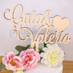 Cake topper con nomi e cuore