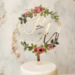 Cake topper iniziali fiori nozze