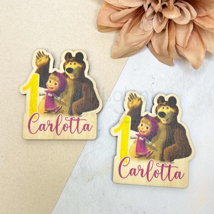 calamite personalizzate masha e orso per compleanno