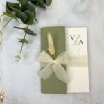 invito matrimonio con fiocco chiffon