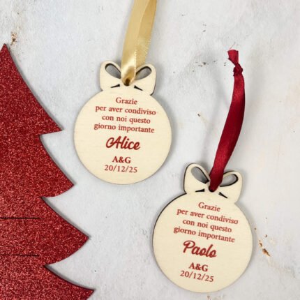 Segnaposto pallina natale personalizzata