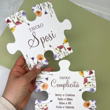 tableau de mariage a forma di puzzle