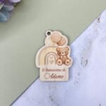 calamita orsetto beige con arcobaleno