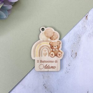 calamita orsetto beige con arcobaleno